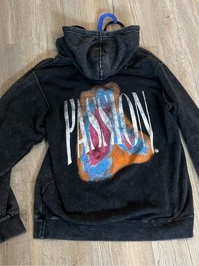 PASSION Black Washed Pullover Hoodie - Men's Casual Hooded Sweatshirt
